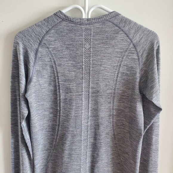 Lululemon Heathered Slate Swiftly Tech Long Sleeve Top Size 8 - Picture 4 of 9